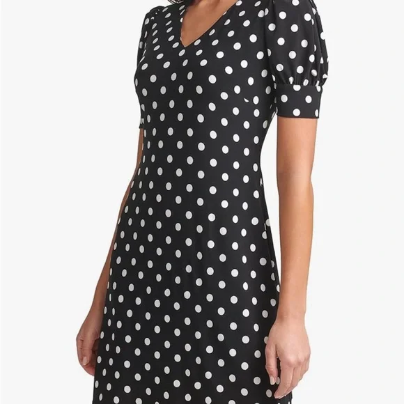 Tommy Hilfiger Polka Dot Black Shift Dress Size 6 - Picture 10 of 10